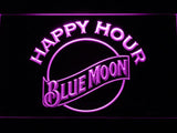 Blue Moon Happy Hour LED Neon Sign USB - Purple - TheLedHeroes