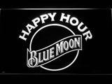 Blue Moon Happy Hour LED Neon Sign USB - White - TheLedHeroes