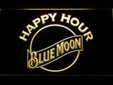 Blue Moon Happy Hour LED Neon Sign USB - Yellow - TheLedHeroes