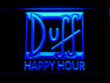 Duff Happy Hour LED Neon Sign USB - Blue - TheLedHeroes