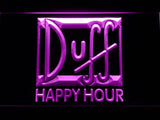 Duff Happy Hour LED Neon Sign USB - Purple - TheLedHeroes