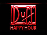 Duff Happy Hour LED Neon Sign USB - Red - TheLedHeroes