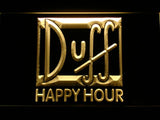 Duff Happy Hour LED Neon Sign USB - Yellow - TheLedHeroes