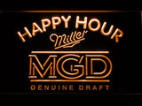Miller MGD Happy Hour LED Neon Sign USB - Orange - TheLedHeroes