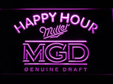 Miller MGD Happy Hour LED Neon Sign USB - Purple - TheLedHeroes