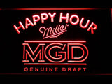 Miller MGD Happy Hour LED Neon Sign USB - Red - TheLedHeroes