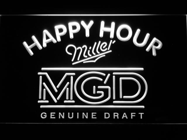Miller MGD Happy Hour LED Neon Sign Electrical - White - TheLedHeroes