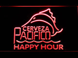 Cerveza Pacifico Happy Hour LED Neon Sign USB - Red - TheLedHeroes