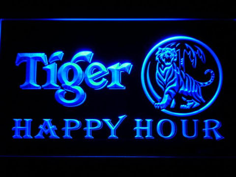Tiger Happy Hour LED Neon Sign Electrical - Blue - TheLedHeroes