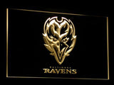 Baltimore Ravens LED Neon Sign USB - Yellow - TheLedHeroes