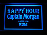 Captain Morgan Jamaica Rum Happy Hour LED Neon Sign Electrical - Blue - TheLedHeroes