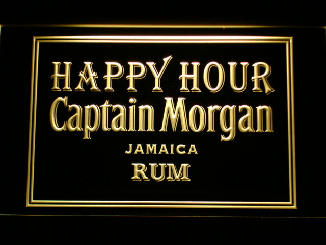 FREE Captain Morgan Jamaica Rum Happy Hour LED Sign - Yellow - TheLedHeroes
