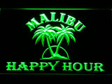 Malibu Happy Hour LED Neon Sign USB - Green - TheLedHeroes