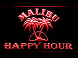 Malibu Happy Hour LED Neon Sign Electrical - Red - TheLedHeroes