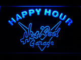 Hot Rod Garage Happy Hour LED Neon Sign Electrical - Blue - TheLedHeroes