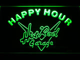 Hot Rod Garage Happy Hour LED Neon Sign USB - Green - TheLedHeroes