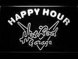 Hot Rod Garage Happy Hour LED Neon Sign USB - White - TheLedHeroes