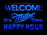 Miller It's Time Happy Hour LED Neon Sign Electrical - Blue - TheLedHeroes