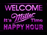 FREE Miller It's Time Happy Hour LED Sign - Purple - TheLedHeroes
