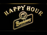 Bundaberg Happy Hour LED Neon Sign USB - Yellow - TheLedHeroes