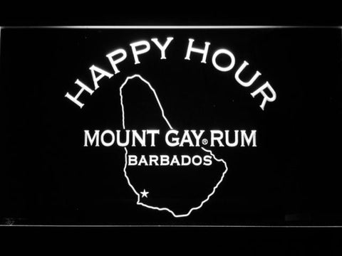Mount Gay Rum Happy Hour LED Neon Sign Electrical - White - TheLedHeroes