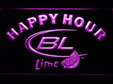 Bud Light Lime Happy Hour LED Neon Sign USB - Purple - TheLedHeroes