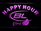 Bud Light Lime Happy Hour LED Neon Sign Electrical - Purple - TheLedHeroes