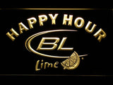 Bud Light Lime Happy Hour LED Neon Sign USB - Yellow - TheLedHeroes