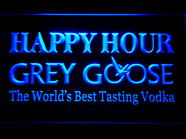 FREE Grey Goose Happy Hour LED Sign - Blue - TheLedHeroes