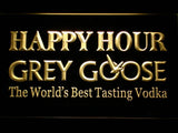 Grey Goose Happy Hour LED Neon Sign USB - Yellow - TheLedHeroes