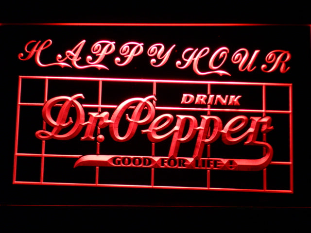 FREE Dr Pepper Happy Hour LED Sign - Red - TheLedHeroes