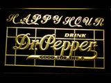 Dr Pepper Happy Hour LED Neon Sign Electrical - Yellow - TheLedHeroes