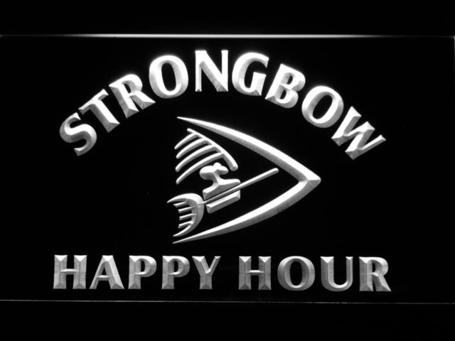 Strongbow Happy Hour LED Neon Sign Electrical - White - TheLedHeroes