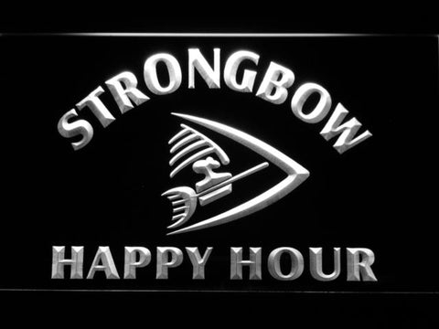 Strongbow Happy Hour LED Neon Sign Electrical - White - TheLedHeroes