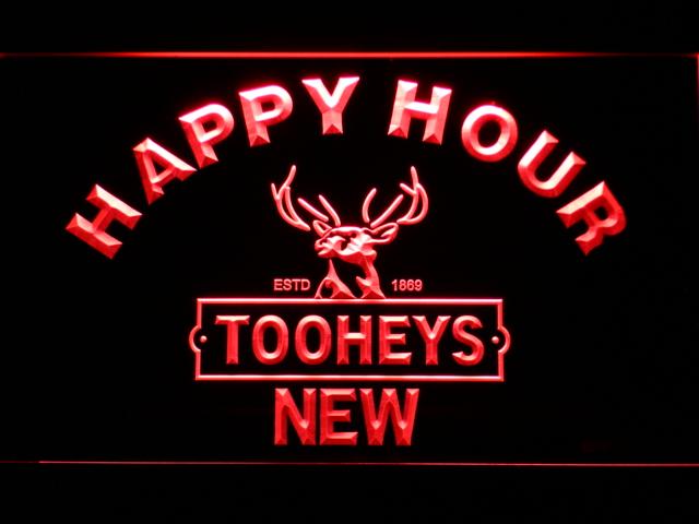 Tooheys New Happy Hour LED Neon Sign USB - Red - TheLedHeroes