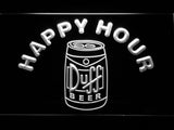 Duff Happy Hour (3) LED Neon Sign Electrical - White - TheLedHeroes