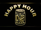 Duff Happy Hour (3) LED Neon Sign USB - Yellow - TheLedHeroes