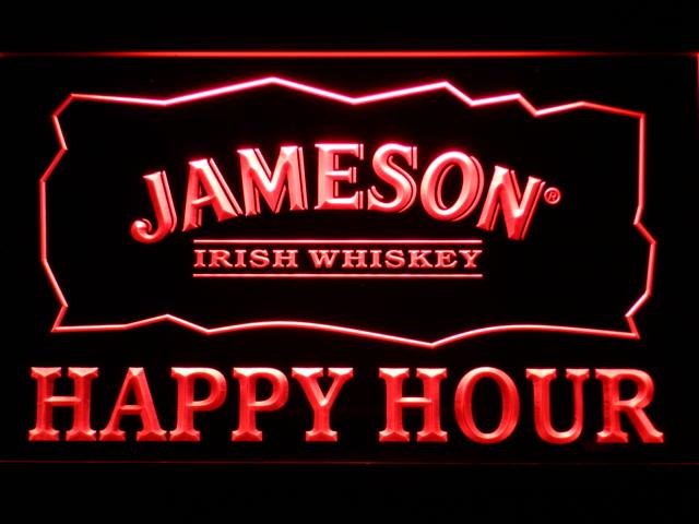 Jameson Happy Hours LED Neon Sign USB - Red - TheLedHeroes