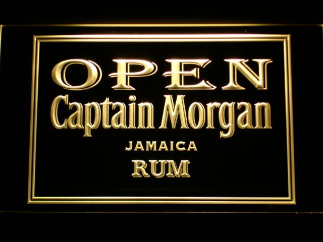 Captain Morgan Jamaica Rum Open LED Neon Sign USB - Yellow - TheLedHeroes