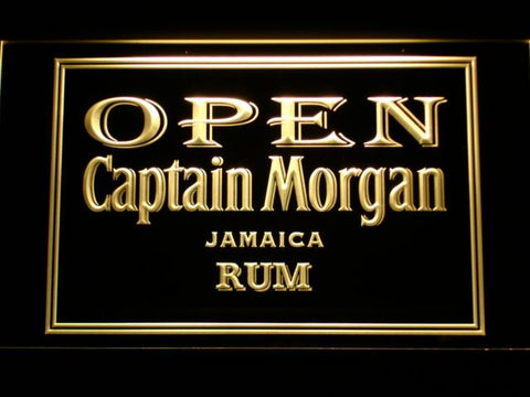 Captain Morgan Jamaica Rum Open LED Neon Sign Electrical - Yellow - TheLedHeroes