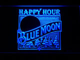 Blue Moon Happy Hour (2) LED Neon Sign USB - Blue - TheLedHeroes