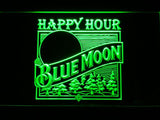Blue Moon Happy Hour (2) LED Neon Sign USB - Green - TheLedHeroes