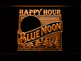 Blue Moon Happy Hour (2) LED Neon Sign USB - Orange - TheLedHeroes