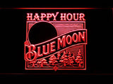 Blue Moon Happy Hour (2) LED Neon Sign Electrical - Red - TheLedHeroes