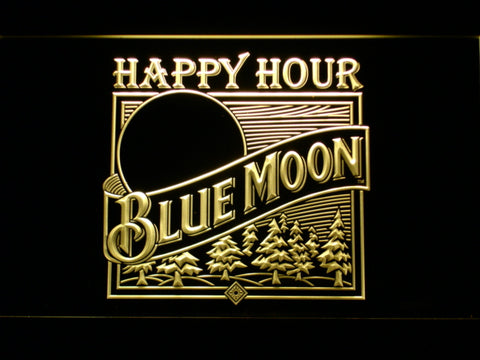 FREE Blue Moon Happy Hour (2) LED Sign - Yellow - TheLedHeroes