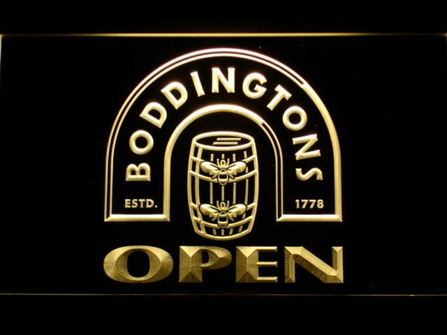 Boddingtons Open LED Neon Sign USB - Yellow - TheLedHeroes