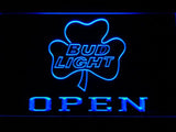 Bud Light Shamrock Open LED Neon Sign Electrical - Blue - TheLedHeroes
