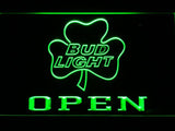 Bud Light Shamrock Open LED Neon Sign Electrical - Green - TheLedHeroes