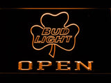 Bud Light Shamrock Open LED Neon Sign Electrical - Orange - TheLedHeroes