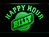 Billy Happy Hour LED Neon Sign Electrical - Green - TheLedHeroes